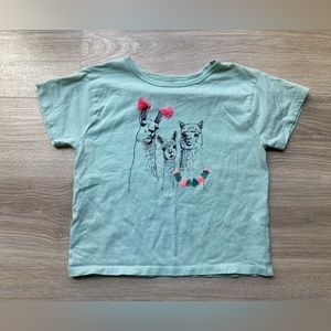 Tea Collection Girls Short Sleeve Tasseled Llama Graphic Tee - Size 12